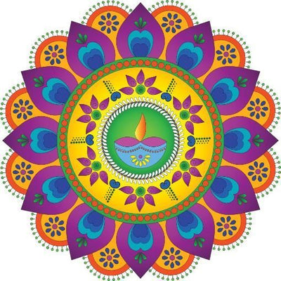 Diwali Rangoli Stickers Small Diya